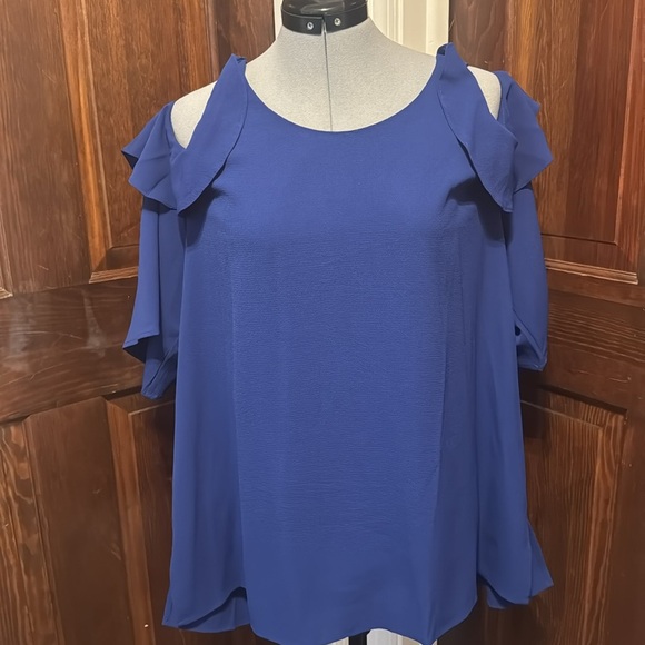 Umgee Ruffled Cold Shoulder Blouse - Picture 3 of 5